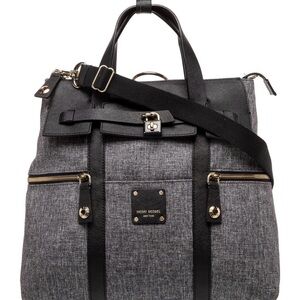 Rare Henri Bendel Black and Gray Tweed Jetsetter Bag NWOT